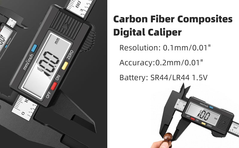 NORTOOLS Digital Calipers-150mm/ 6” Electronic Micrometer Caliper Measuring Tool with Large LCD Screen, Auto-Off Feature,Inch and Millimeter Conversions,Suitable for Jewelers/Woodworkers/DIY - Image 4